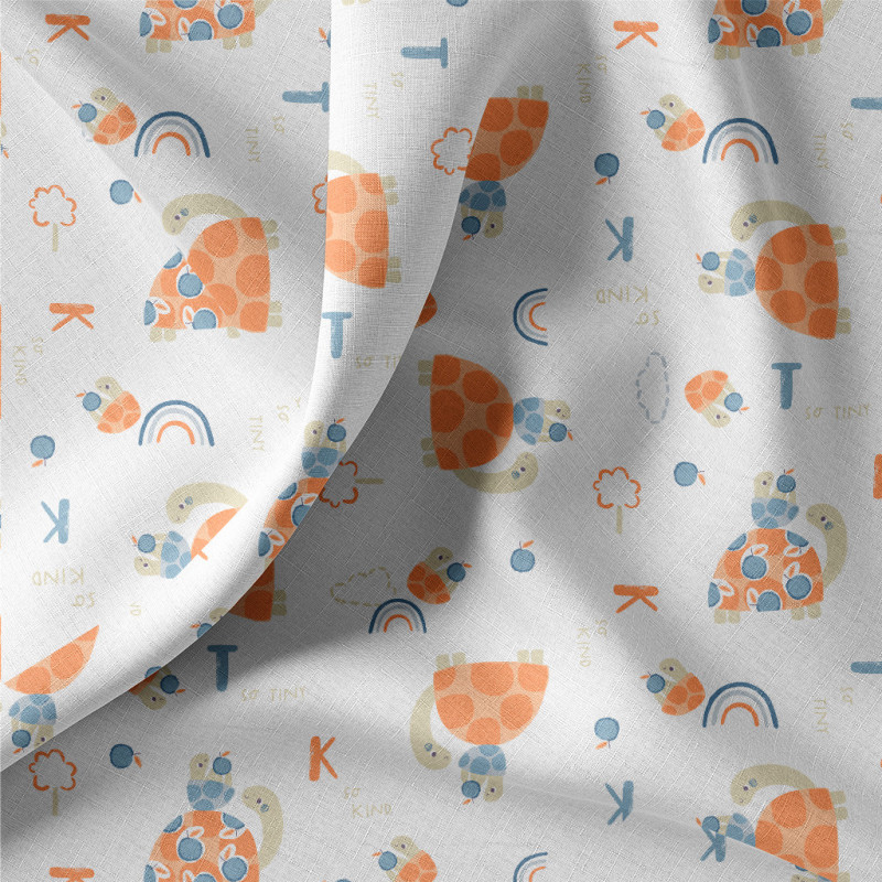 Printed Cotton BEKITO White / Orange